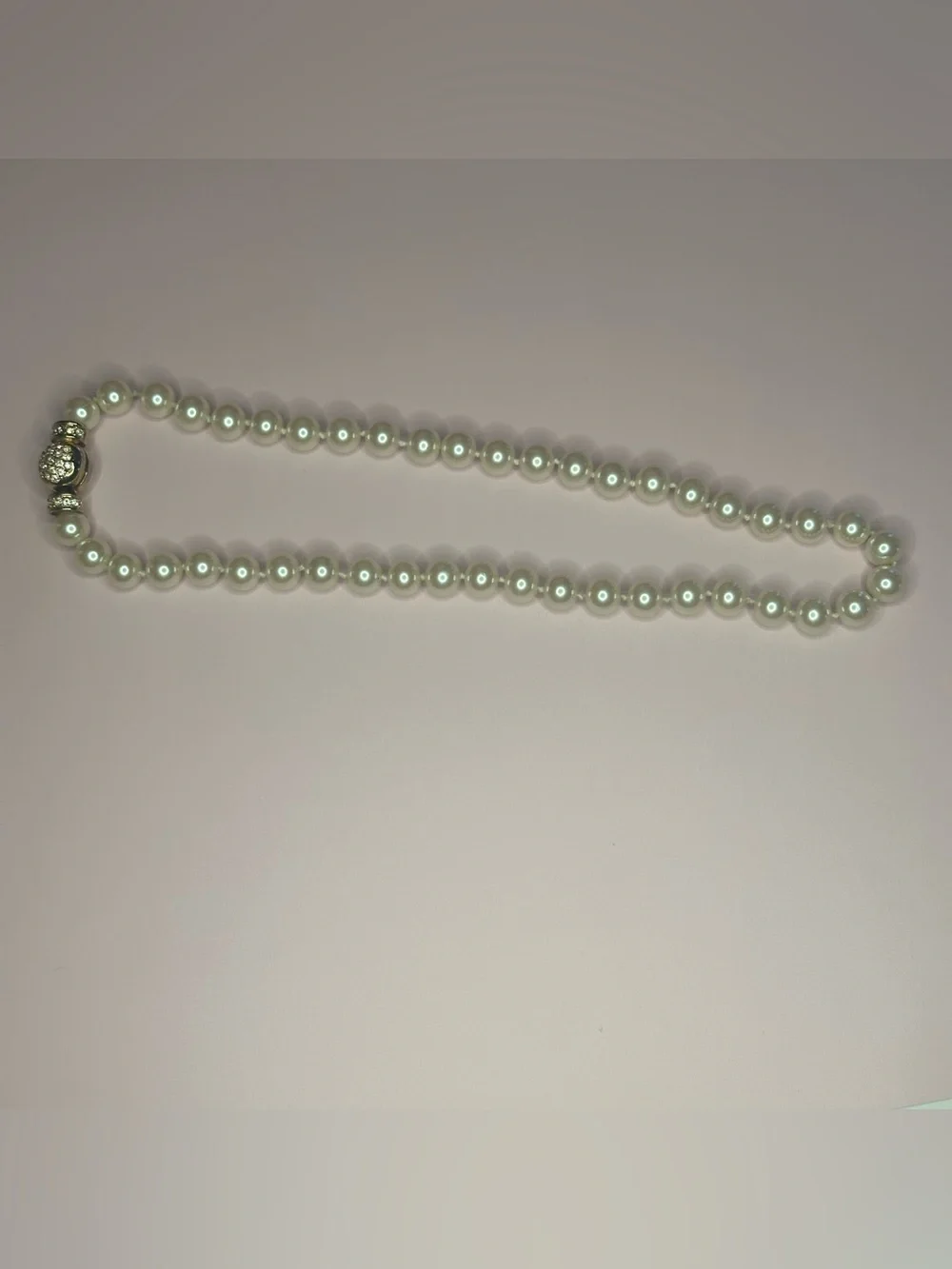 Vintage Estate 1980s RAU KLIKIT Pearl Necklace – Cream Glass Pearls